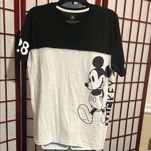 Disney Men's Black and White Mickey Mouse Shirt